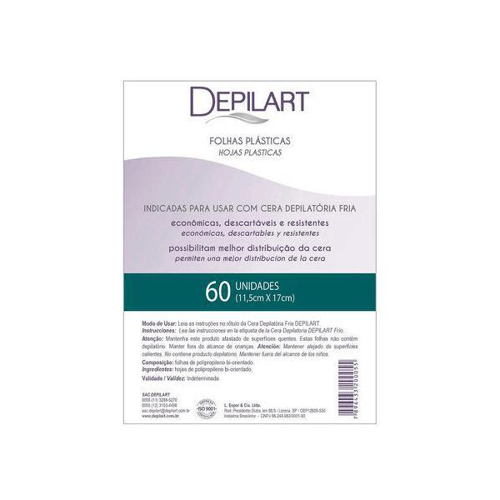 Imagem do produto Folhas - Plásticas Depilart Para Aplicação De Depilatório A Frio - Conteúdo 25G. Depilart
