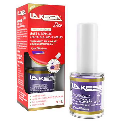 Imagem do produto Fortalecedor De Unhas Lakesia Duo Base E Esmalte Cor Roxo Blueberry 9Ml 9Ml