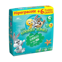 Imagem do produto Fralda Baby Looney Tunes Tamanho G Pacote Hiper 54 Fraldas Descartáveis E Ganhe 6