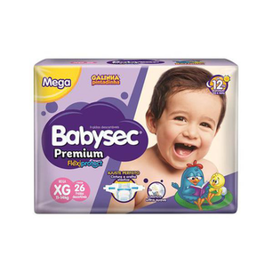 Imagem do produto Fralda Babysec Premium Tamanho Xg Pacote Mega 26 Fraldas Descartáveis