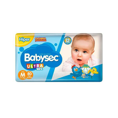 Fralda Babysec Ultrasec Tamanho M 80 Fraldas Descartáveis