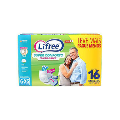 Imagem do produto Fralda Calça Geriátrica Super Conforto Tamanho G/Xg Lifree 16 Unidades