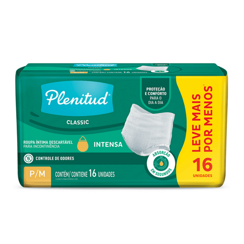 Imagem do produto Fralda Calça Geriátrica Unissex Plenitud Classic P/M 16 Unidades 16 Unidades