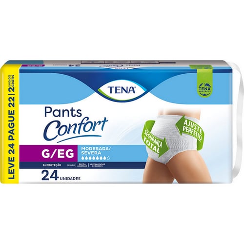 Imagem do produto Fralda Calça Geriátrica Unissex Tena Pants Confort G/Eg 24 Unidades 24 Unidades