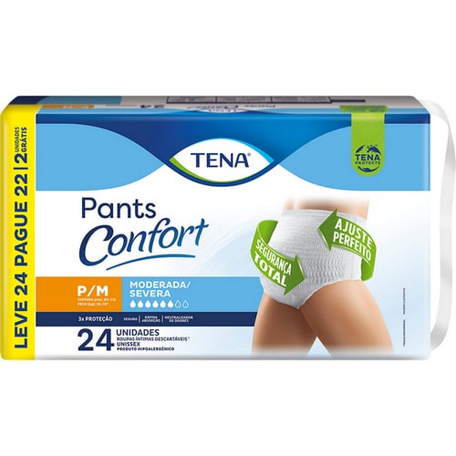 Imagem do produto Fralda Calça Geriátrica Unissex Tena Pants Confort P/M 24 Unidades 24 Unidades