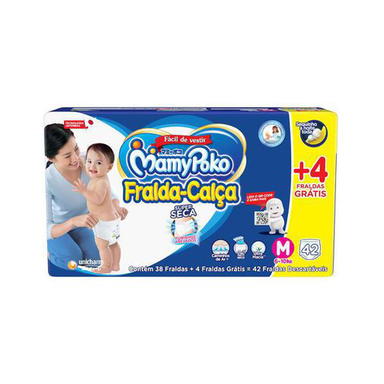 Imagem do produto Fralda Calça Mamypoko Super Seca Jumbo Tamanho M 38 + 4 Unidades