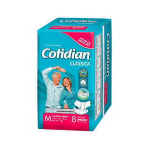 Fralda Cotidian Clássica Tamanho M Com 8 Unidades