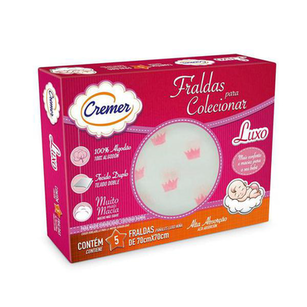 Imagem do produto Fralda - Cremer Luxo Estampada 70X70 Feminina C 05 Unidades