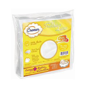 Imagem do produto Fralda Cremer Luxo Pinte E Borde Branca Com 5 Unidades