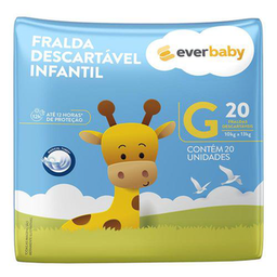 Fralda Descartável Ever Baby Tamanho G 20 Unidades