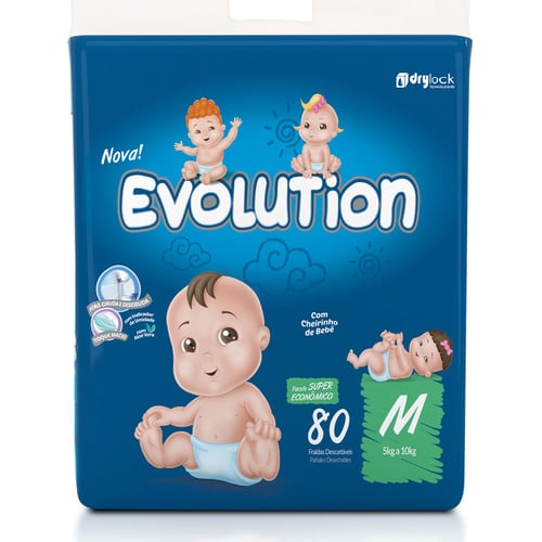 Imagem do produto Fralda Descartável Evolution Super Econômico Tamanho 80 M