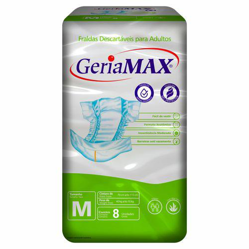 Imagem do produto Fralda Descartavel Geriamax Geriatrica Ad Com 9 Unidades M