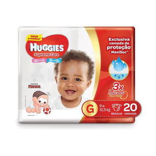 Imagem do produto Fralda Descartável Huggies Supreme Care Jumbo G 20 Unidades