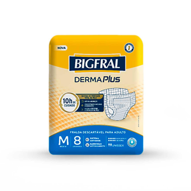 Imagem do produto Fralda Descartável Para Adulto Bigfral Derma Plus M Com 8 Unidades 8 Unidades