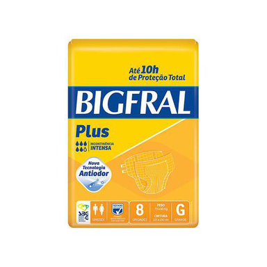 Fralda - Descartavel Para Incontinencia Big Fralda Plus Tamanho G Com 8