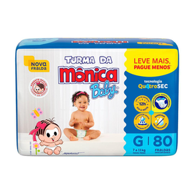 Imagem do produto Fralda Descartável Turma Da Mônica Baby G Com 80 Unidades 80 Unidades