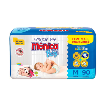 Imagem do produto Fralda Descartável Turma Da Mônica Baby M Com 90 Unidades 90 Unidades