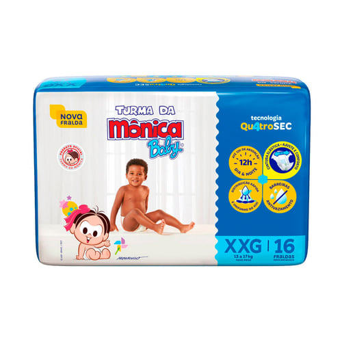 Imagem do produto Fralda Descartável Turma Da Mônica Baby Tamanho Xxg Com 16 Unidades