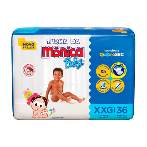 Imagem do produto Fralda Descartável Turma Da Mônica Baby Tamanho Xxg Com 36 Unidades
