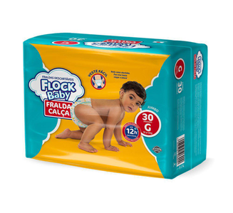 Fralda Flock Baby Calça 12 Horas G 30Unidades