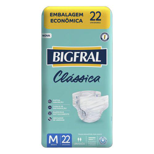 Imagem do produto Fralda Geriátrica Adulto Bigfral Clássica M Com 22 Unidades