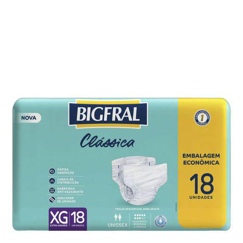 Imagem do produto Fralda Geriátrica Adulto Bigfral Clássica Xg Com 18 Unidades