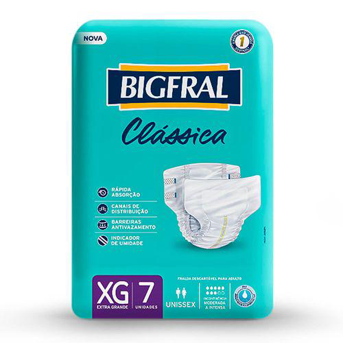 Imagem do produto Fralda Geriátrica Adulto Bigfral Clássica Xg Com 7 Unidades