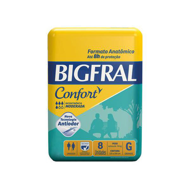 Imagem do produto Fralda - Geriátrica Big Fral Classic G - 8 Unidades