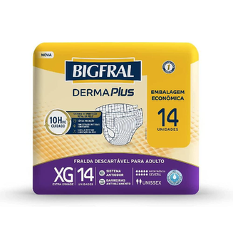 Fralda Geriátrica Bigfral Derma Plus Xg 14 Unidades