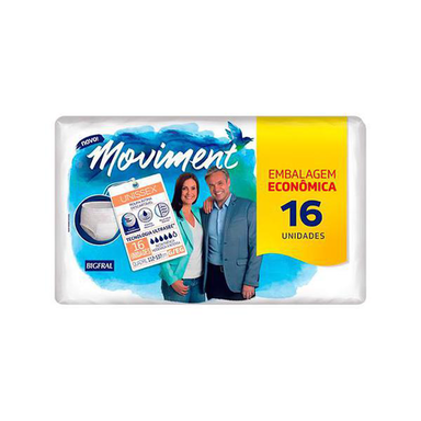 Imagem do produto Fralda Geriátrica Bigfral Moviment Roupa Íntima Descartável Tamanho G/Eg 16 Unidades Embalagem Econômica