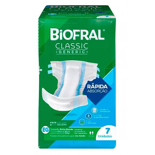 Fralda Geriátrica Biofral Classic Generic Eg C/ 7 Unidades
