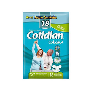 Imagem do produto Fralda Geriátrica Cotidian Clássica Tamanho Xg 18 Unidades Pacote Econômico