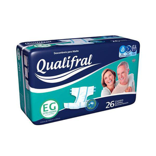Imagem do produto Fralda Geriátrica Descartável Qualifral Tamanho Extra Grande Com 26 Unidades