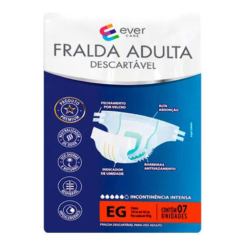 Imagem do produto Fralda Geriatrica Ever Care Descartável Eg 7 Unidades