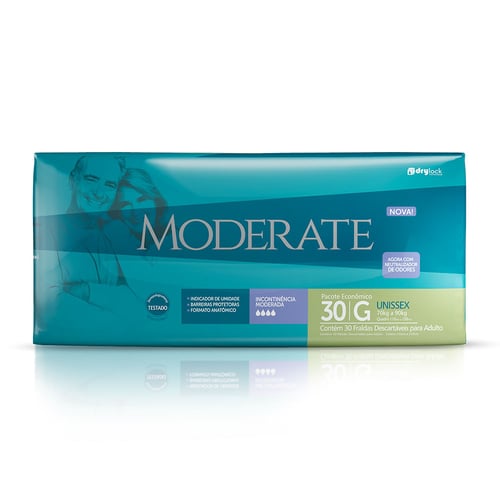 Imagem do produto Fralda Geriátrica Moderate Tamanho G Pacote Econã´Mico Com 30 Fraldas Descartáveis