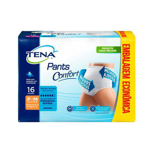 Imagem do produto Fralda Geriátrica Tena Pants Confort Roupa Íntima Descartável Tamanho P/M 16 Unidades Embalagem Econômica
