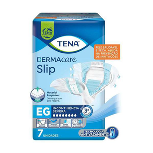 Fralda Geriátrica Tena Slip Dermacare Tamanho Eg Com 7 Unidades