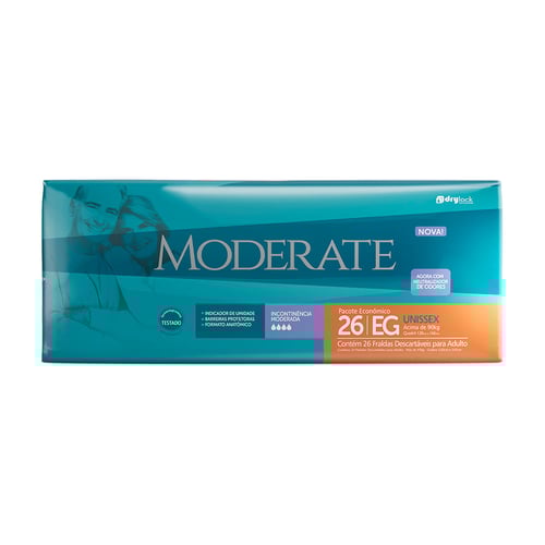 Imagem do produto Fralda Geritrica Moderate Tamanho Eg Pacote Econmico Com 26 Fraldas Descartveis