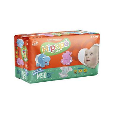 Imagem do produto Fralda Hipopó Baby Pacote Econômico Tamanho M Com 50 Unidades
