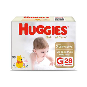 Imagem do produto Fralda Huggies Natural Care Mega Tamanho G 28 Unidades