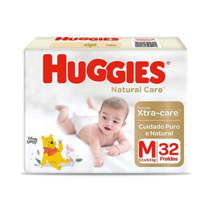 Imagem do produto Fralda Huggies Natural Care Mega Tamanho M 32 Unidades