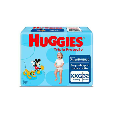 Imagem do produto Fralda Huggies Turma Da Mônica Tripla Proteção Tamanho Xxg Pacote Mega 32 Fraldas Descartáveis