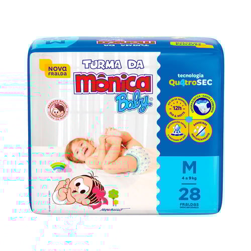 Imagem do produto Fralda Infantil Turma Da Mônica Baby Jumbo Tamanho M 28 Fraldas Descartáveis