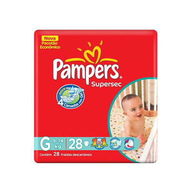 Imagem do produto Fralda Pampers Básica Supersec Tamanho Grande 28 Unidades