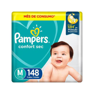 Imagem do produto Fralda Pampers Confort Sec Tamanho M Com 148 Fraldas Descartáveis