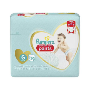 Fralda Pampers Premium Care Pants Tamanho G 30 Tiras