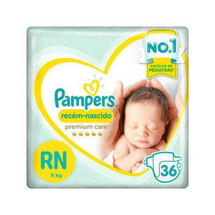 Fralda Pampers Premium Care Recémnascido 36 Unidades