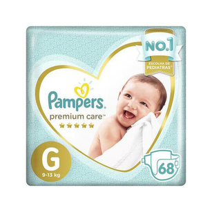 Imagem do produto Fralda Pampers Premium Care Tamanho G Pacote Hiper 68 Fraldas Descartáveis