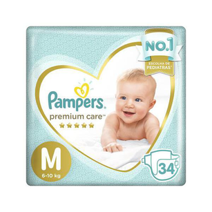 Fralda Pampers Premium Care Tamanho M 34 Unidades