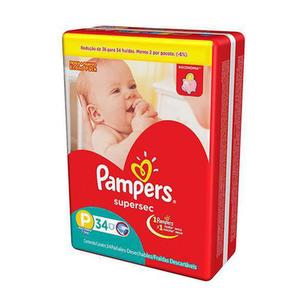 Fralda Pampers Supersec Com 34 Unidades Tamanho P